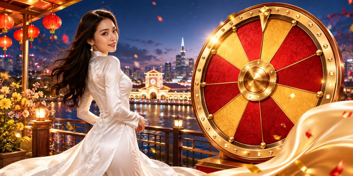 Phụ nữ mặc áo dài tham gia quay thưởng may mắn tại TP. Hồ Chí Minh